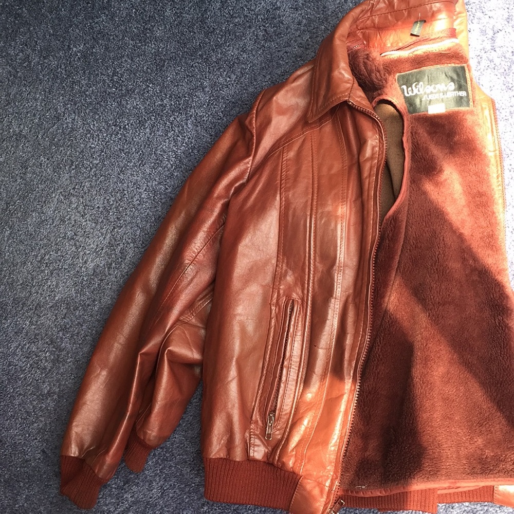Burgundy Wilson’s leather & suede jacket